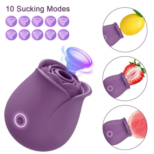 Rose Sex Toys for Women with 10 Intense Suction, Rechargeable G Spot Nipple Stimulator Sex Toys for Women for Sex